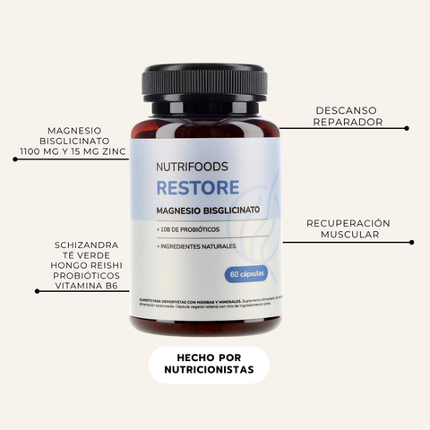 Restore | Magnesio Bisglicinato 1100mg con Reishi y Zinc