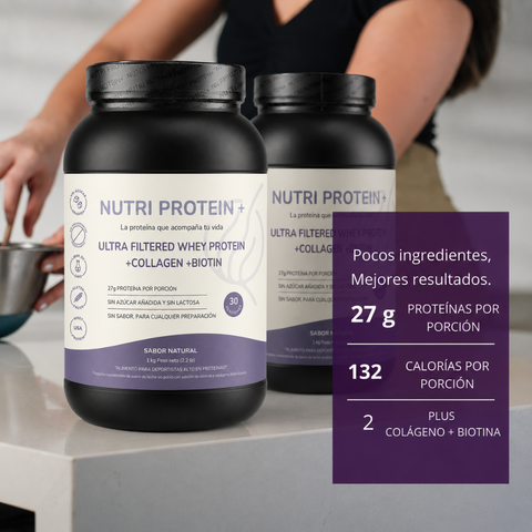 NutriProtein+  Proteina Whey con Colageno y Biotina 1kg