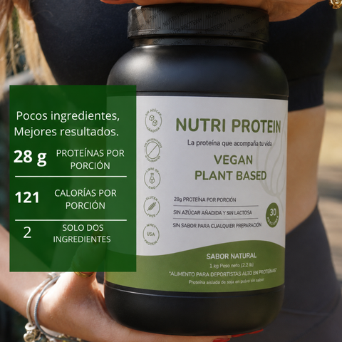 NutriProtein Vegan  | Proteina Vegana Sin Sabor | Soya Sin Azúcar 1kg
