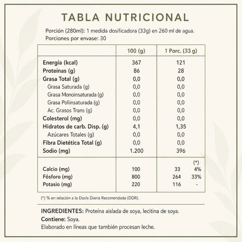 NutriProtein Vegan  | Proteina Vegana Sin Sabor | Soya Sin Azúcar 1kg