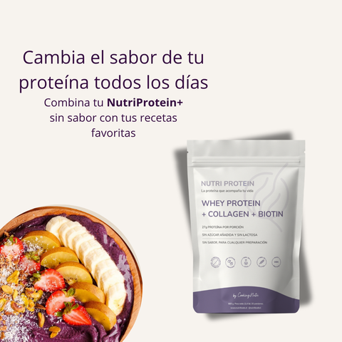 Nutri Protein+ Whey Refill 660g Doypack | Colágeno y Biotina Sin Sabor
