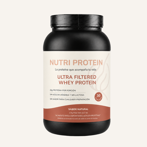 NutriProtein Proteina Whey Sin Sabor y Sin Lactosa 1kg