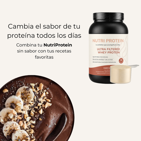 NutriProtein Proteina Whey Sin Sabor y Sin Lactosa 1kg