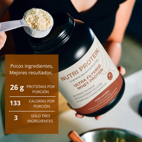 NutriProtein Proteina Whey Sin Sabor y Sin Lactosa 1kg