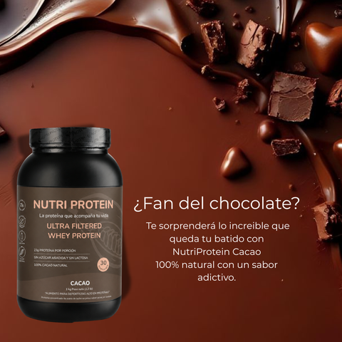 NutriProtein Proteína Whey Sabor Cacao Sin Azúcar 1kg