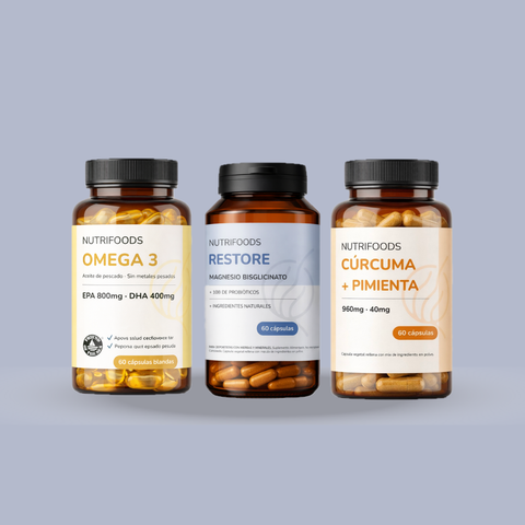 Pack Descanso | Omega 3 + Magensio Bisglicinato + Cúrcuma