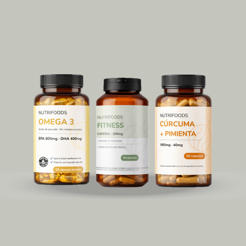 Pack Energía | Omega 3, Cafeína Natural y Cúrcuma