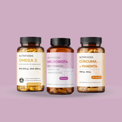 Pack Equilibrio | Microbiota + Omega 3 + Cúrcuma